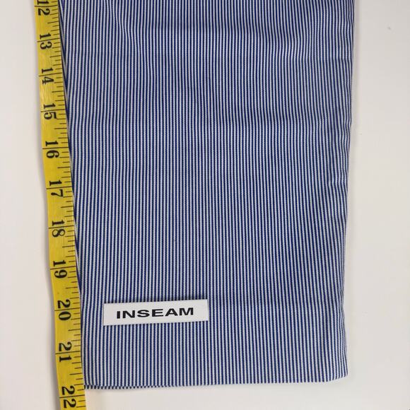 Talbots Womens The Perfect Crop Pants Blue Pinstripe Cotton Blend Petite 10P - Picture 8 of 10